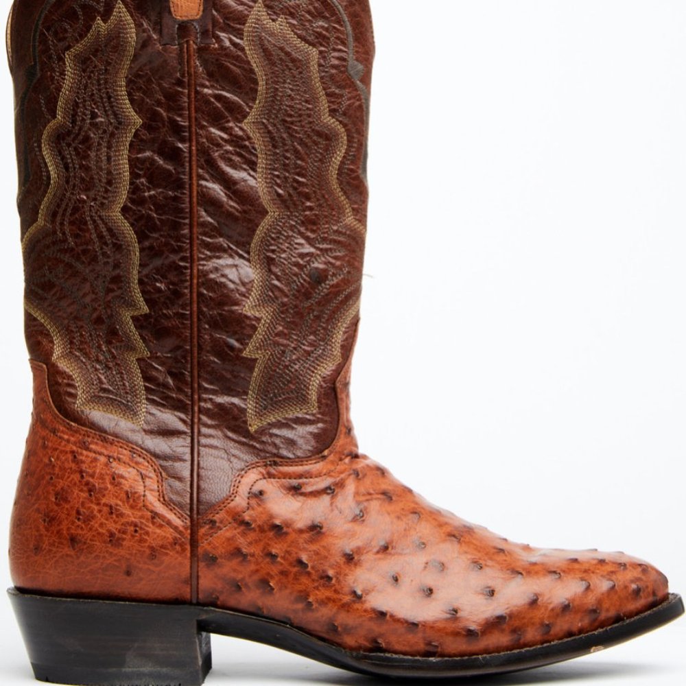 El Dorado Handmade Western Boots Exotic Full-Quill Ostrich Skin Round Toe 10D